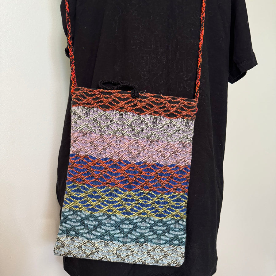 Cotton handwoven shoulder bag by Joy Dodd